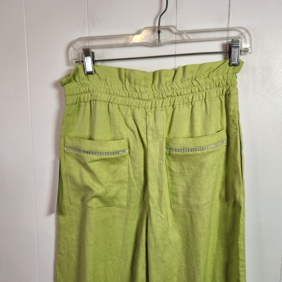 House Of Harlow 1960 Lime Green Linen Blend High Rise Wide Leg Pants Size XS - Picture 9 of 13